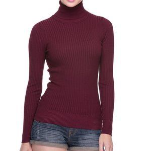 WOW Couture Basic Turtleneck In Wine
